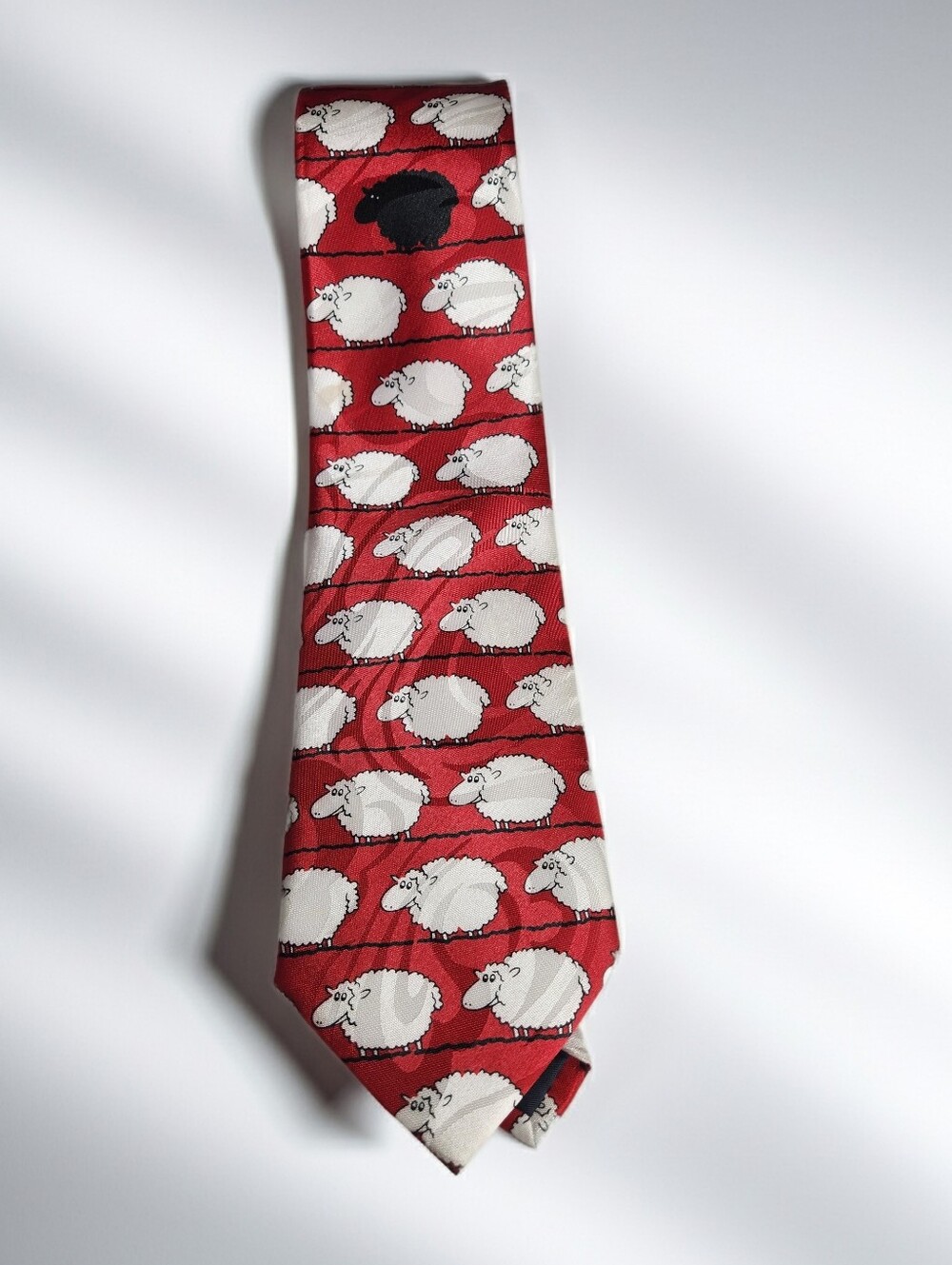 Bah Bah Black Sheep Men's Red  Animal Farm Novelty Funny Neck Tie